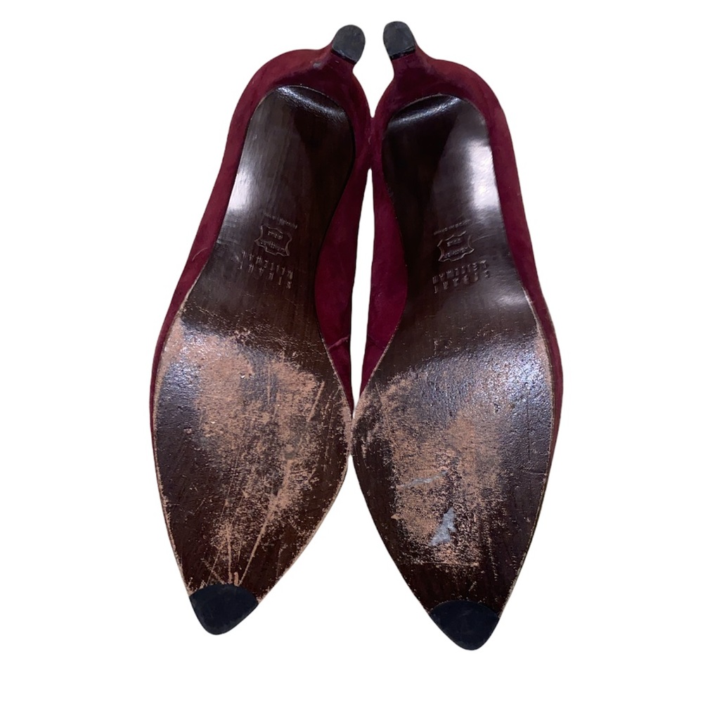 Stuart Weitzman Standin Merlot Wine Suede Ankle Booties Boots- 7 - Picture 11 of 16